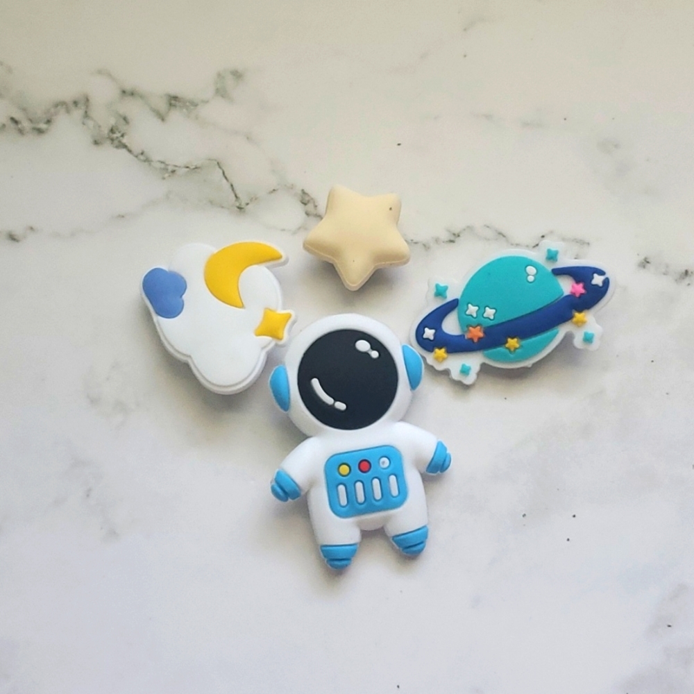Star and Moon Croc Decorations